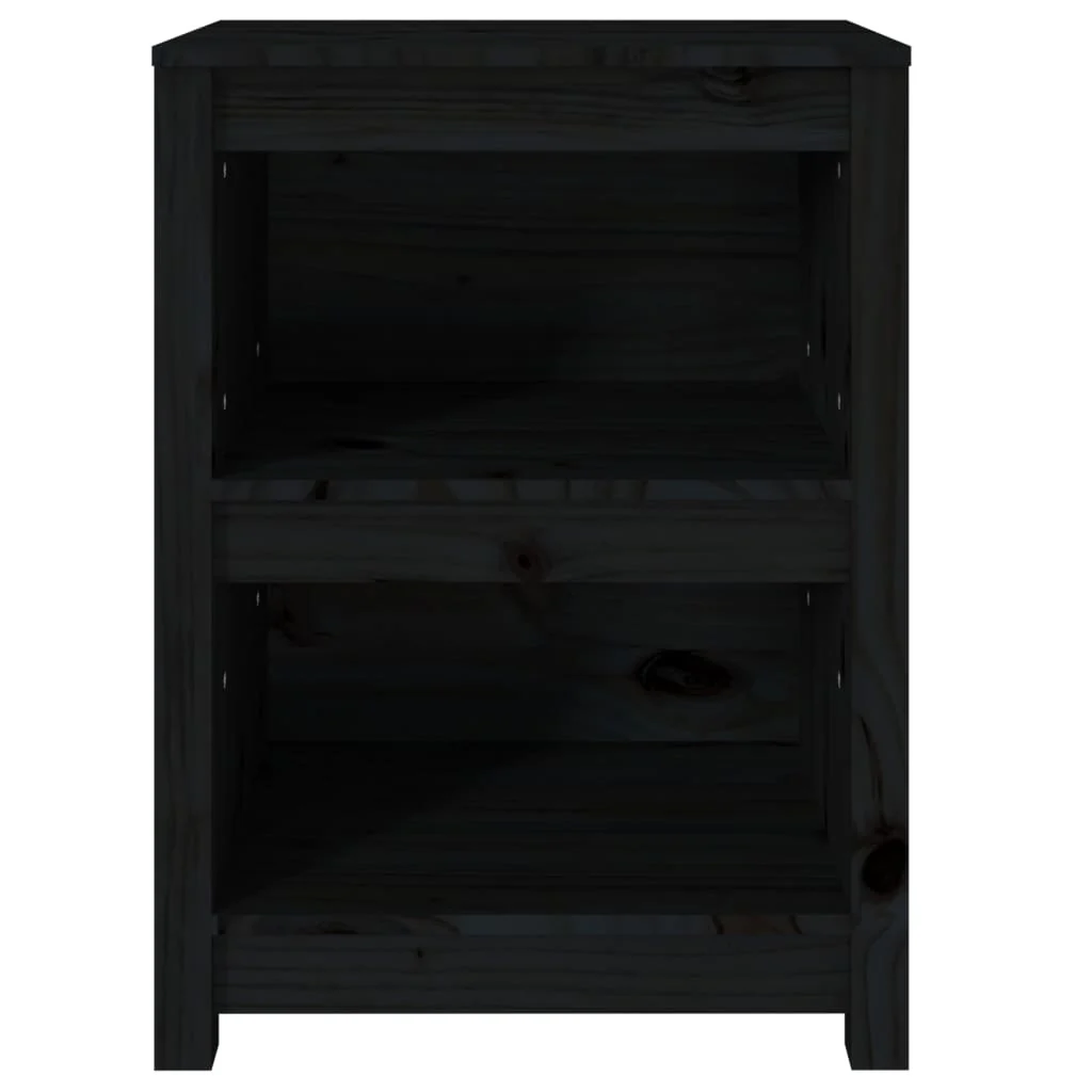 bogreol 50x35x68 cm massivt fyrretræ sort - Image 5