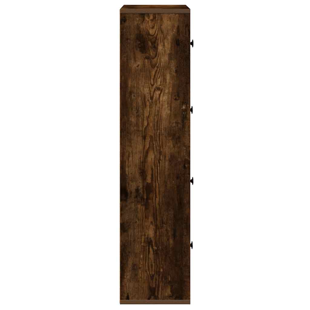 bogreol 60x24x101,5 cm konstrueret træ røget egetræsfarve - Image 6