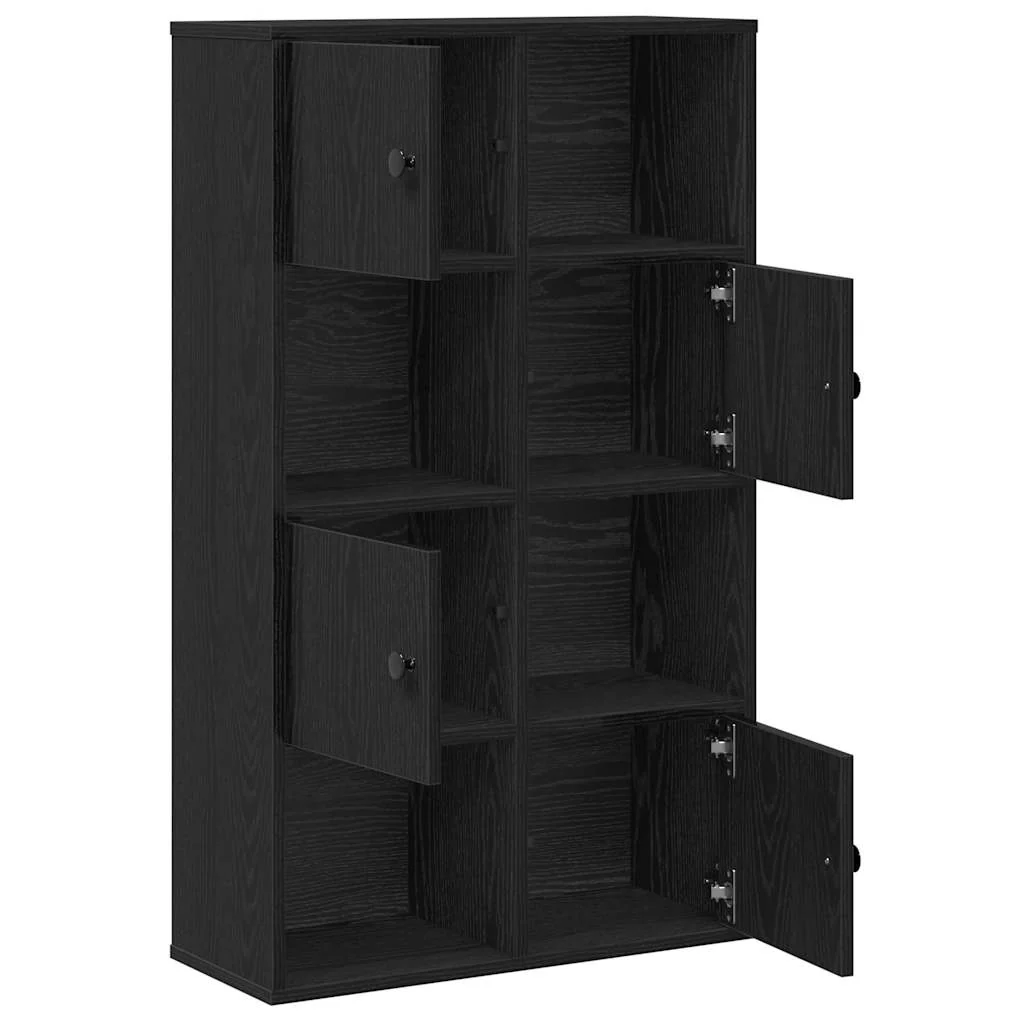 bogreol 60x24x101,5 cm konstrueret træ sort-eg - Image 5