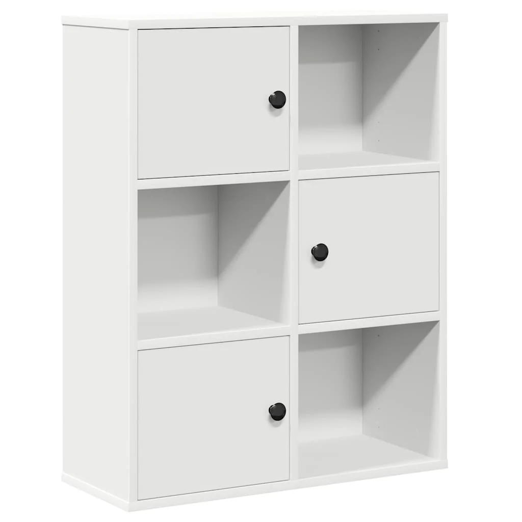 bogreol 60x24x76,5 cm konstrueret træ hvid - Image 2