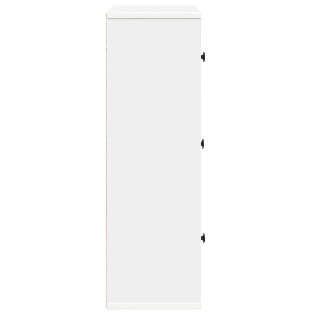 bogreol 60x24x76,5 cm konstrueret træ hvid - Image 6
