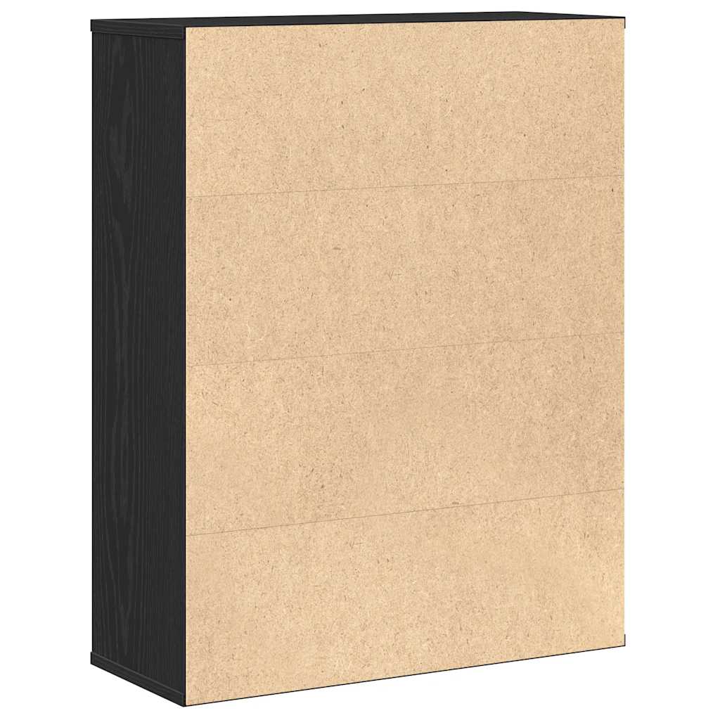 bogreol 60x24x76,5 cm konstrueret træ sort-eg - Image 7