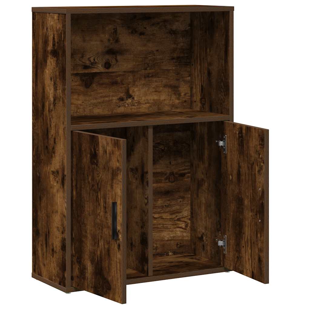 bogreol 60x24x85 cm konstrueret træ røget egetræsfarve - Image 5