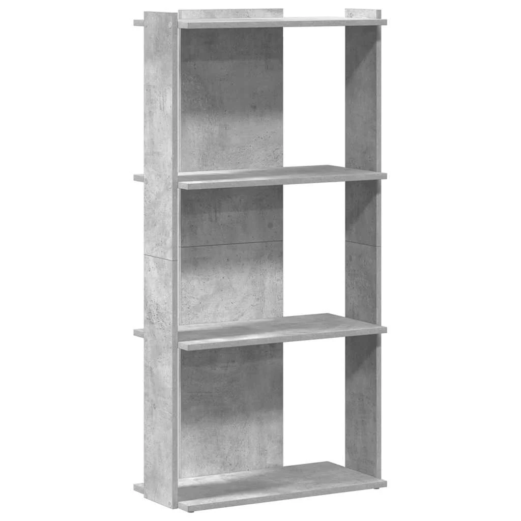 bogreol 60x30x120 cm 3 hylder konstrueret træ betongrå - Image 2