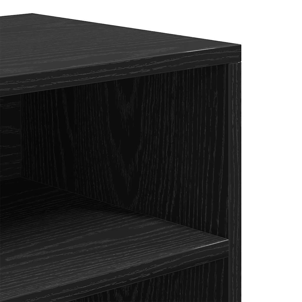 bogreol 60x30x71,5 cm konstrueret træ sort - Image 7