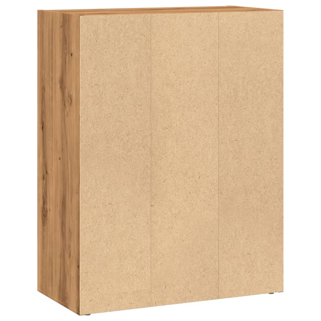 bogreol 60x30x77 cm konstrueret træ egetræsfarve - Image 6