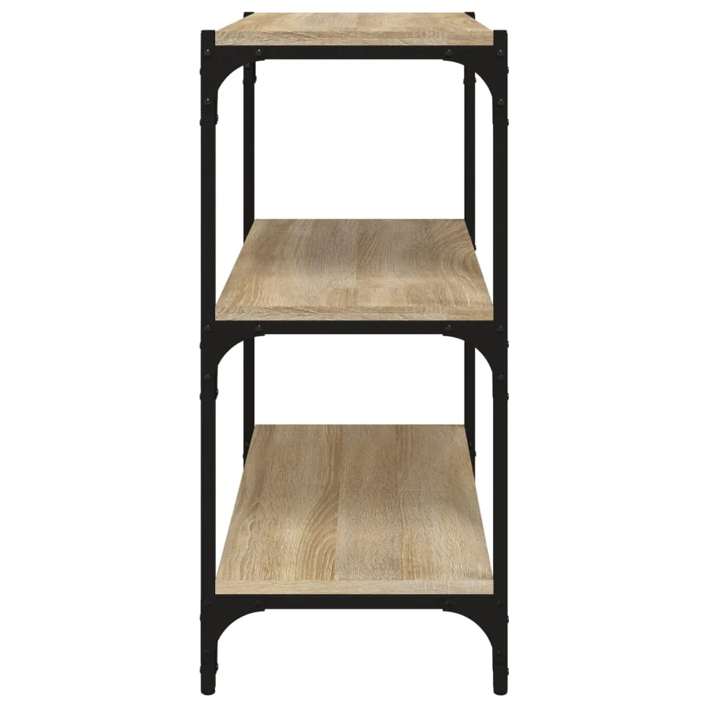 bogreol 60x33x70,5 cm konstrueret træ og stål sonoma-eg - Image 6