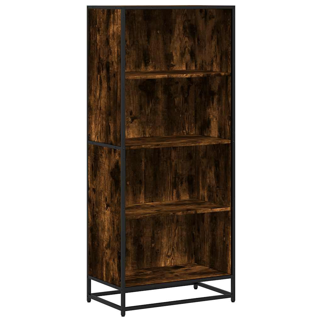 bogreol 60x35x139 cm konstrueret træ røget egetræsfarve - Image 2