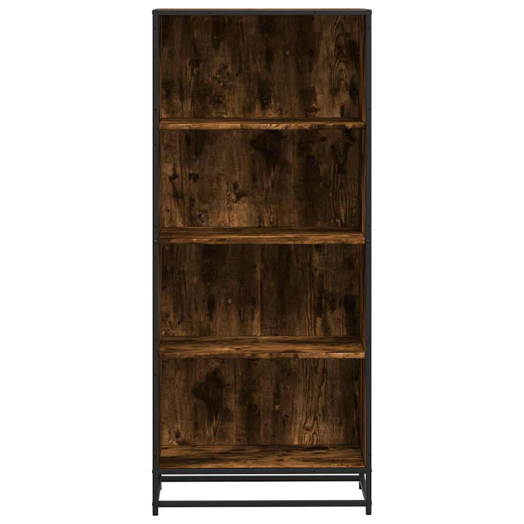 bogreol 60x35x139 cm konstrueret træ røget egetræsfarve - Image 4