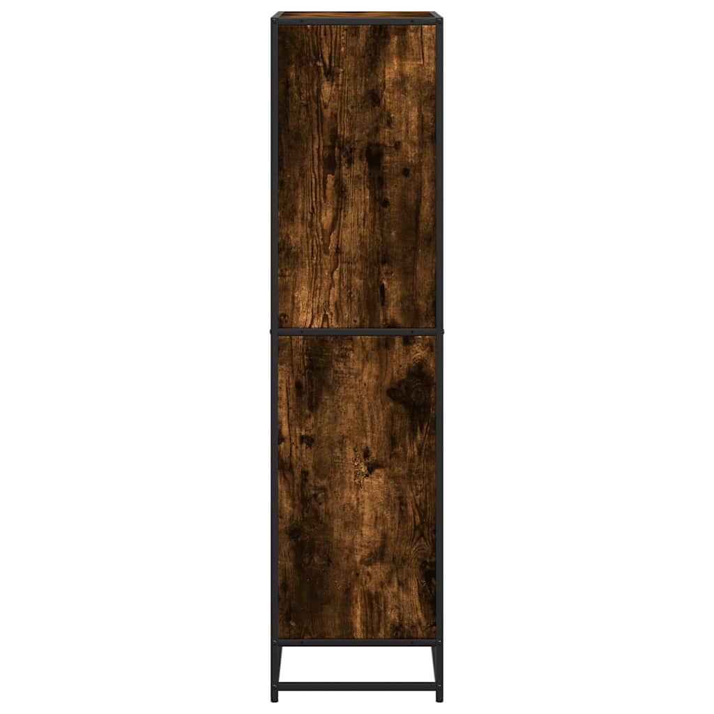 bogreol 60x35x139 cm konstrueret træ røget egetræsfarve - Image 5