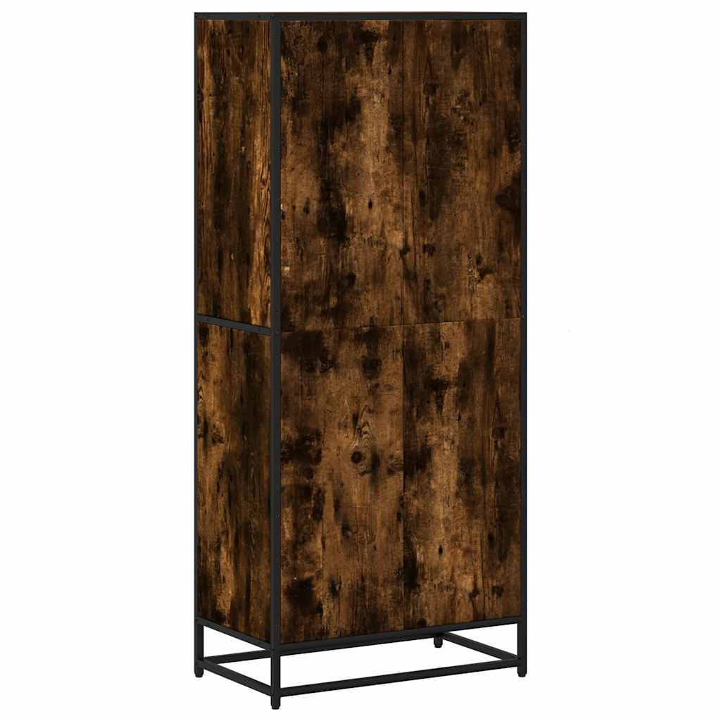 bogreol 60x35x139 cm konstrueret træ røget egetræsfarve - Image 6