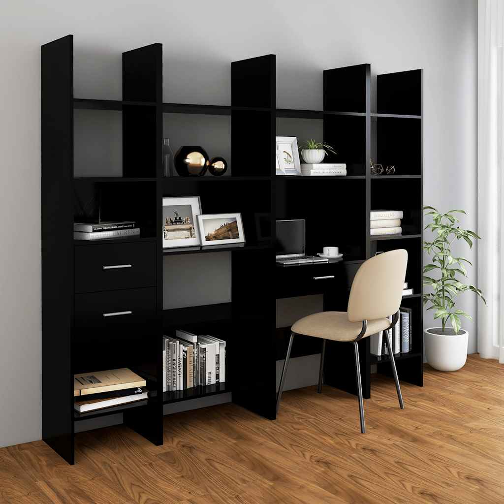bogreol 60x35x180 cm konstrueret træ sort - Image 6