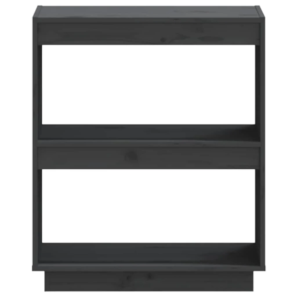 bogreol 60x35x71 cm massivt fyrretræ grå - Image 5