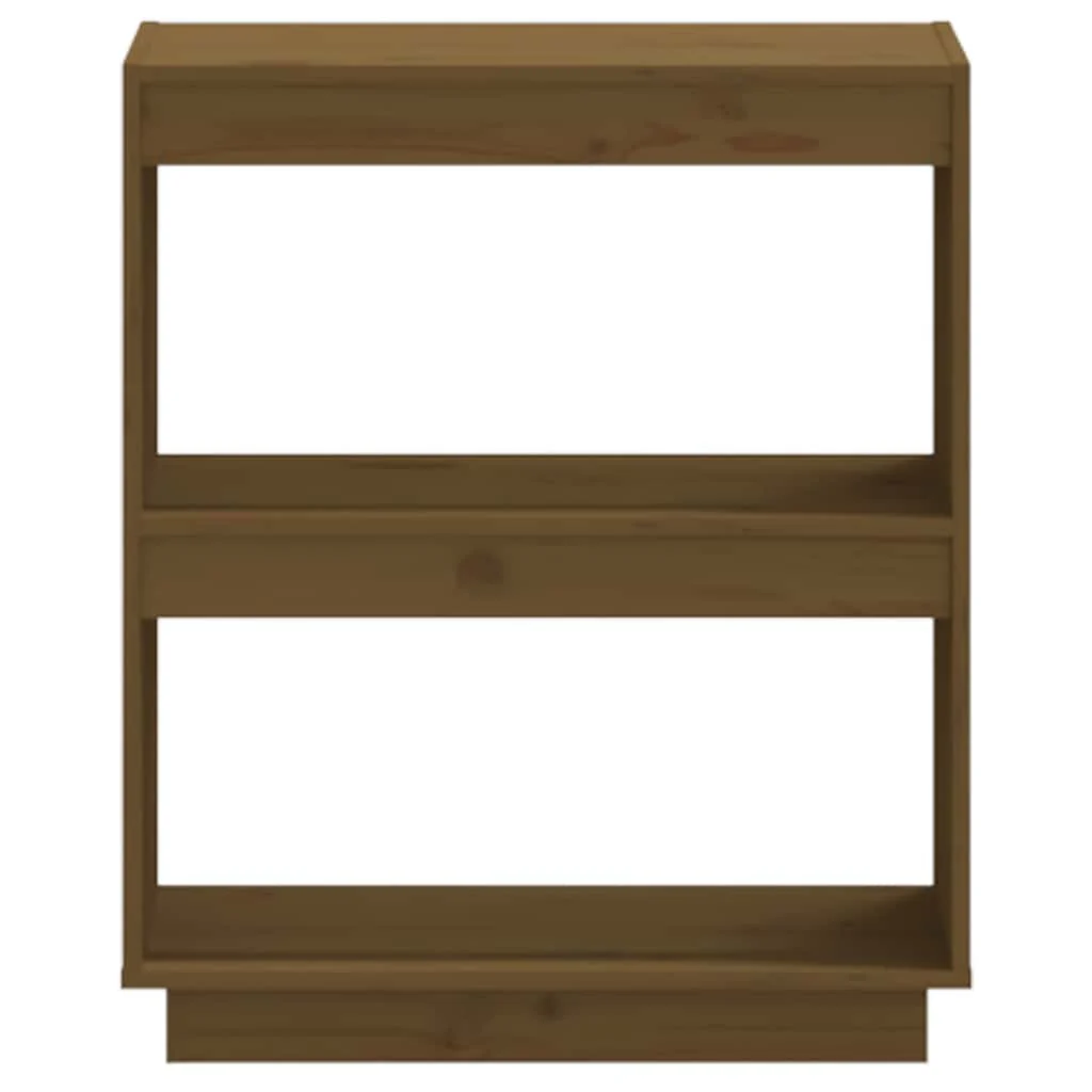 bogreol 60x35x71 cm massivt fyrretræ gyldenbrun - Image 5