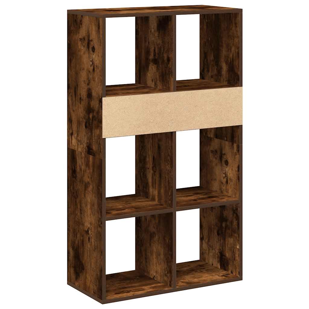 bogreol 66x31x112 cm konstrueret træ røget egetræ - Image 6