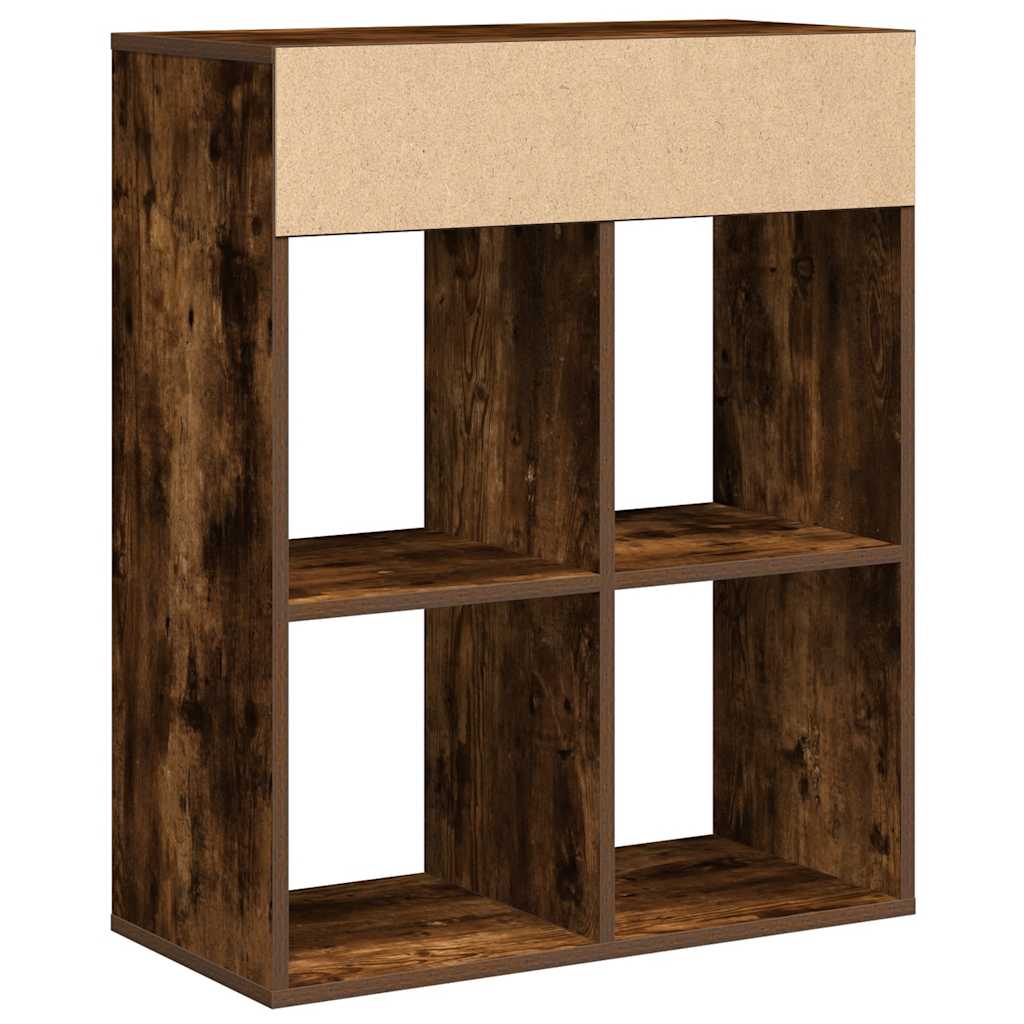 bogreol 66x31x80 cm konstrueret træ røget egetræ - Image 6