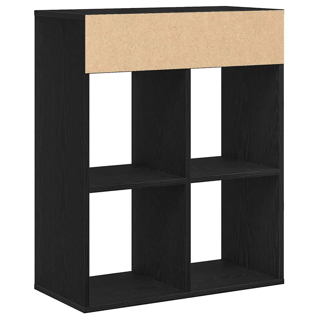 bogreol 66x31x80 cm konstrueret træ sort - Image 6