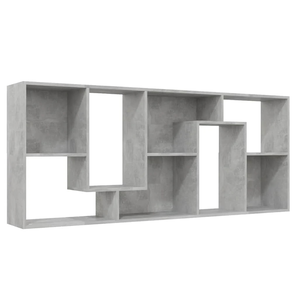 bogreol 67x24x161 cm konstrueret træ betongrå - Image 6