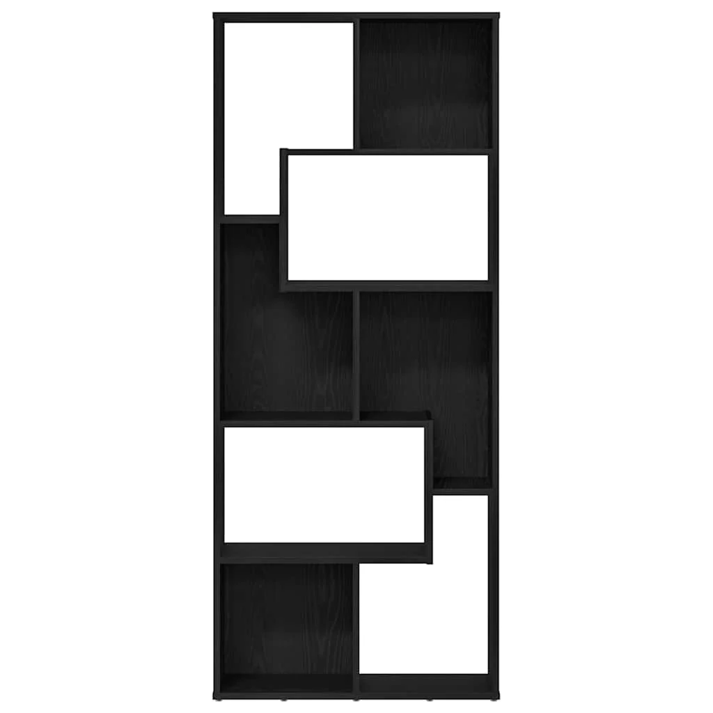 bogreol 67x24x161 cm konstrueret træ sort egetræsfarve - Image 6