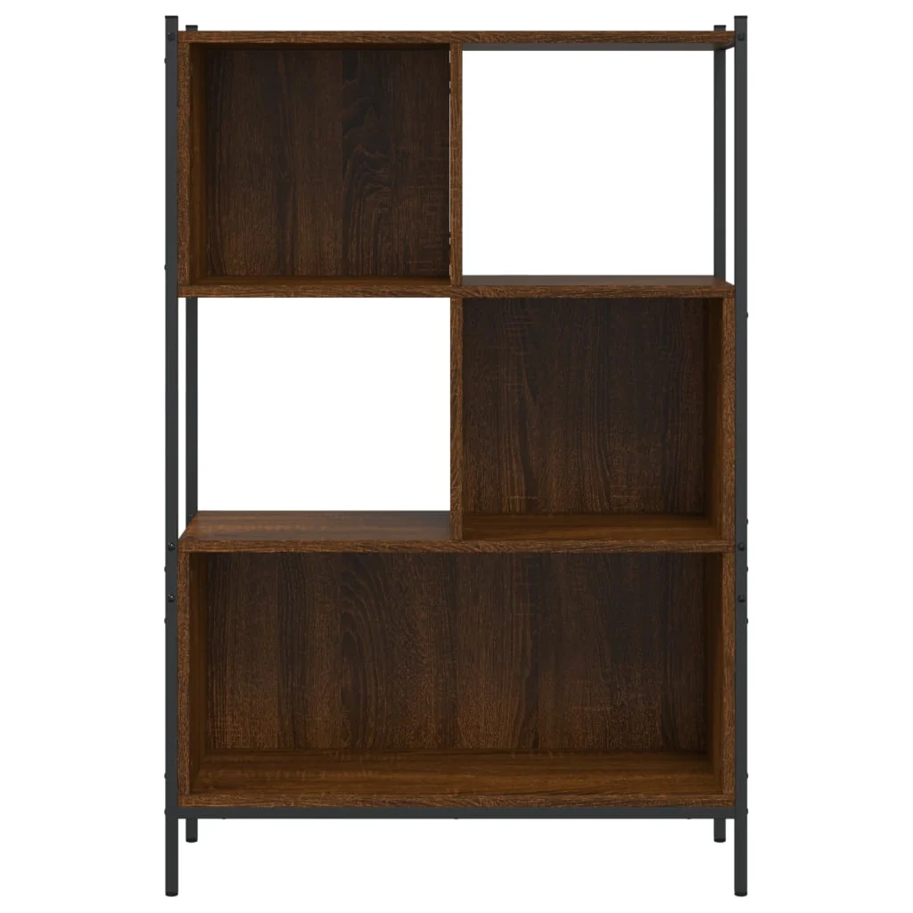 bogreol 72x28x109 cm konstrueret træ brun egetræsfarve - Image 5