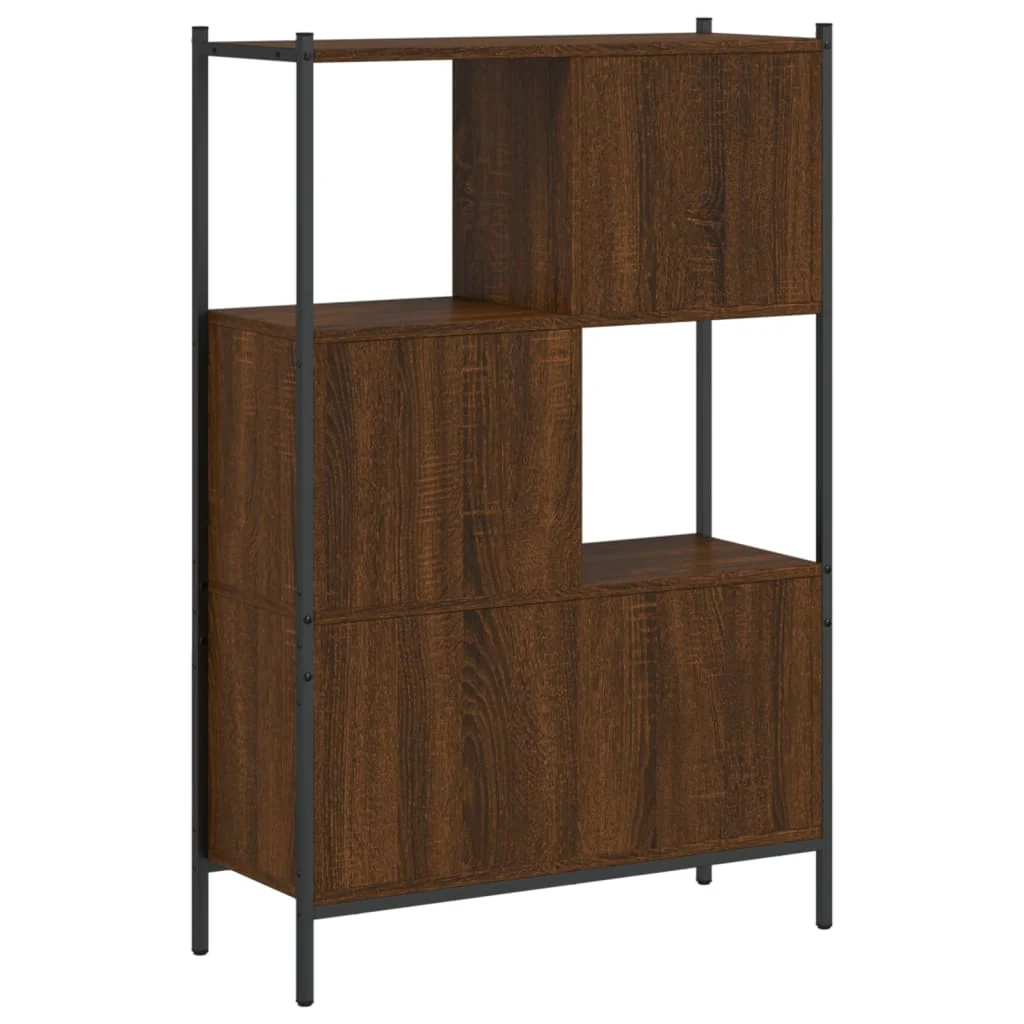 bogreol 72x28x109 cm konstrueret træ brun egetræsfarve - Image 7