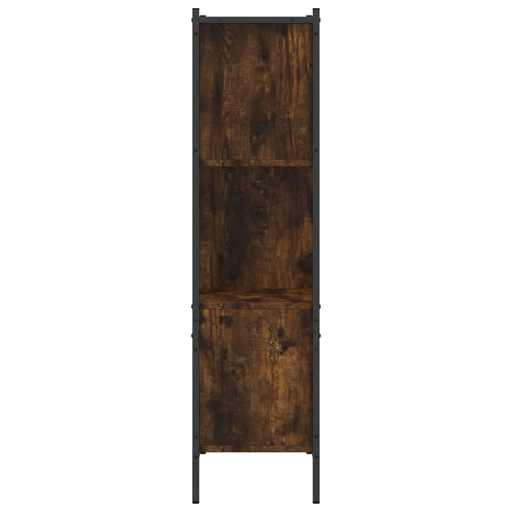 bogreol 72x28x109 cm konstrueret træ røget egetræsfarve - Image 6