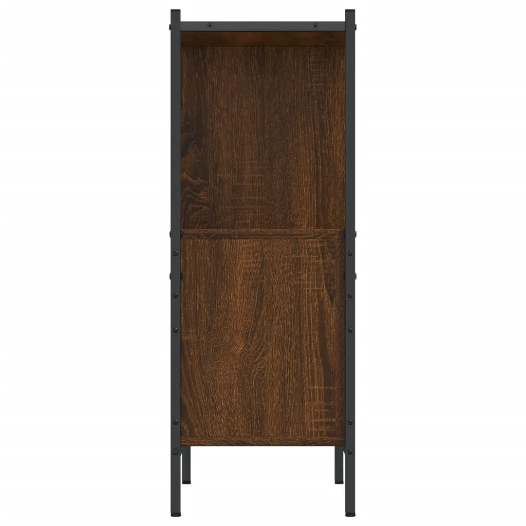 bogreol 72x28x77,5 cm konstrueret træ brun egetræsfarve - Image 6