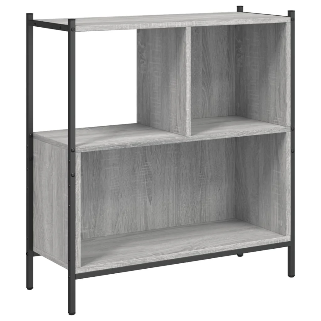 bogreol 72x28x77,5 cm konstrueret træ grå sonoma-eg - Image 2