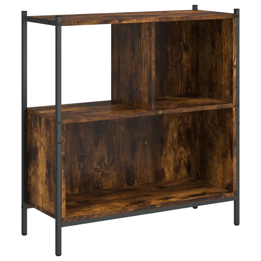 bogreol 72x28x77,5 cm konstrueret træ røget egetræsfarve - Image 2