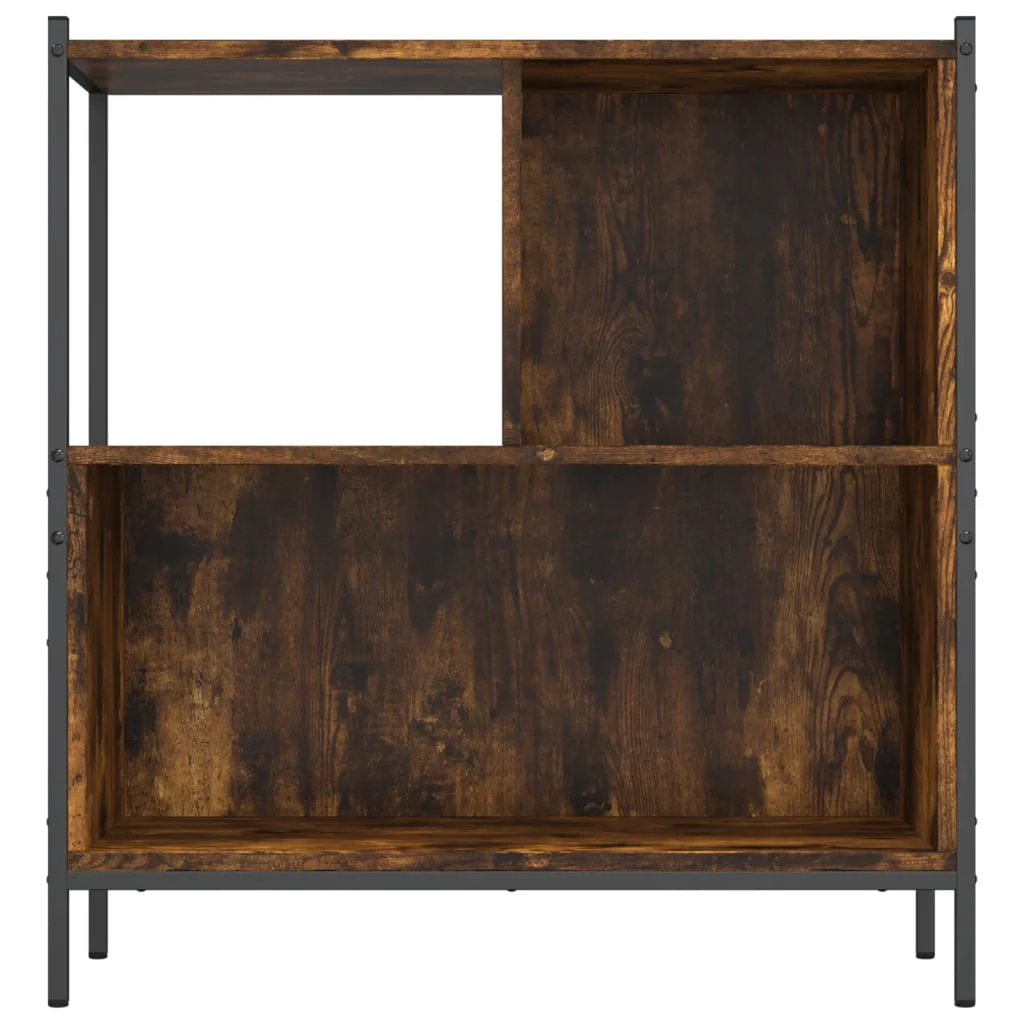 bogreol 72x28x77,5 cm konstrueret træ røget egetræsfarve - Image 5