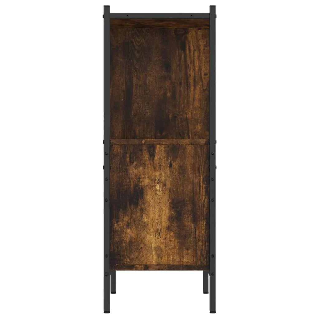 bogreol 72x28x77,5 cm konstrueret træ røget egetræsfarve - Image 6