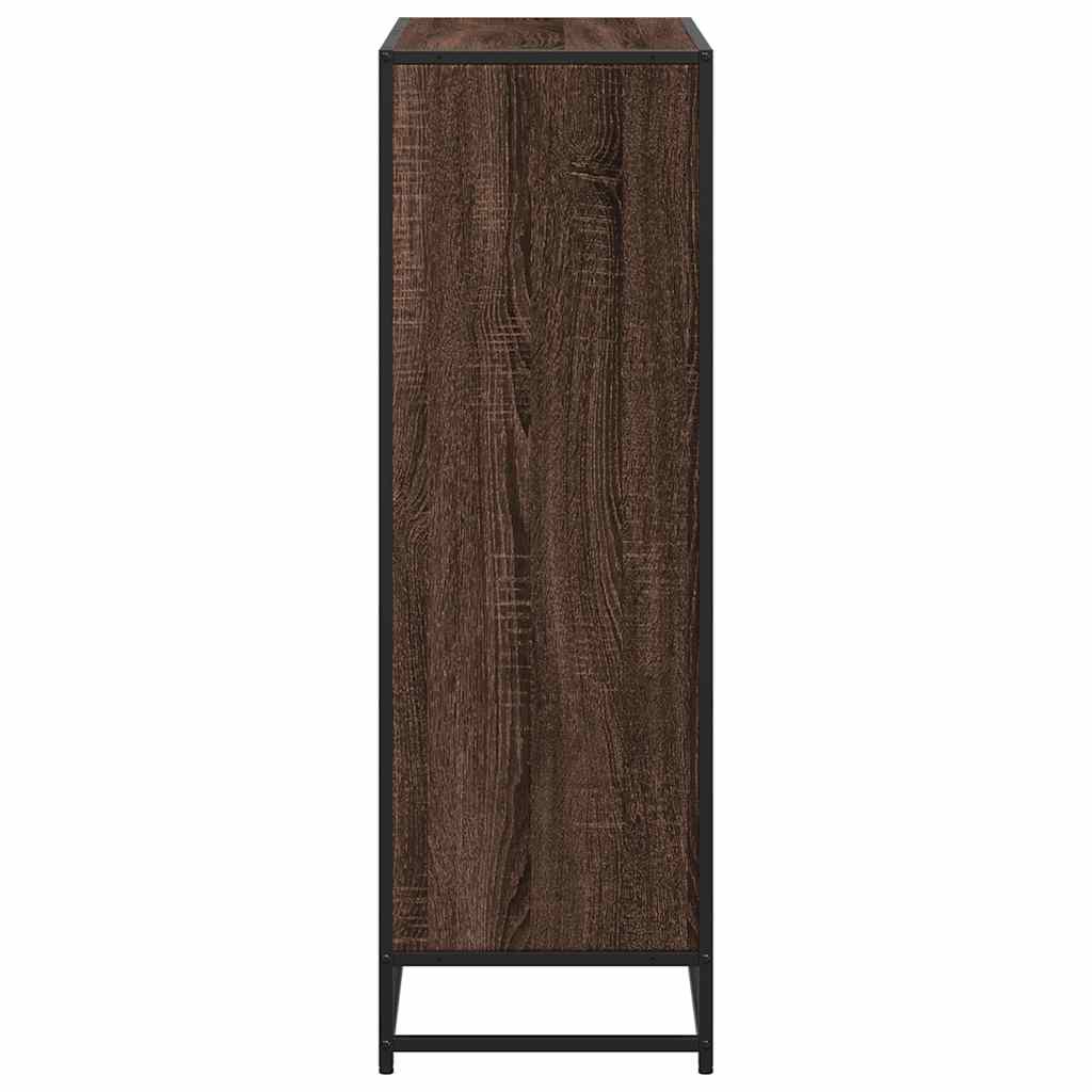 bogreol 80,5x35x107,5 cm konstrueret træ brun egetræsfarve - Image 5