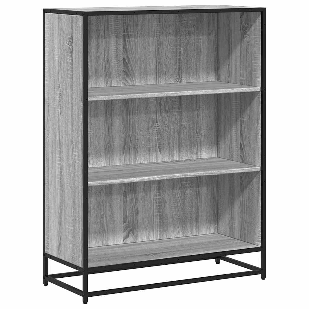 bogreol 80,5x35x107,5 cm konstrueret træ grå sonoma-eg - Image 2
