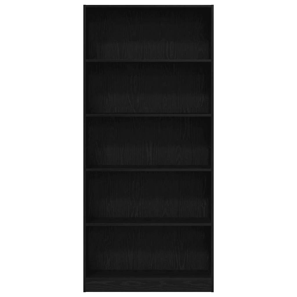 bogreol 80x24x176 cm konstrueret træ sort egetræsfarve - Image 5