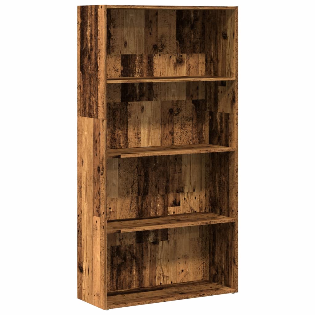 bogreol 80x30x152 cm konstrueret træ gammelt trælook - Image 2