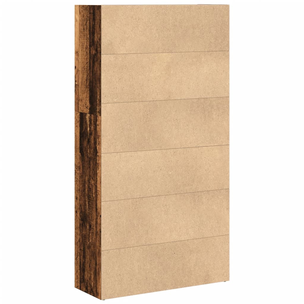 bogreol 80x30x152 cm konstrueret træ gammelt trælook - Image 6