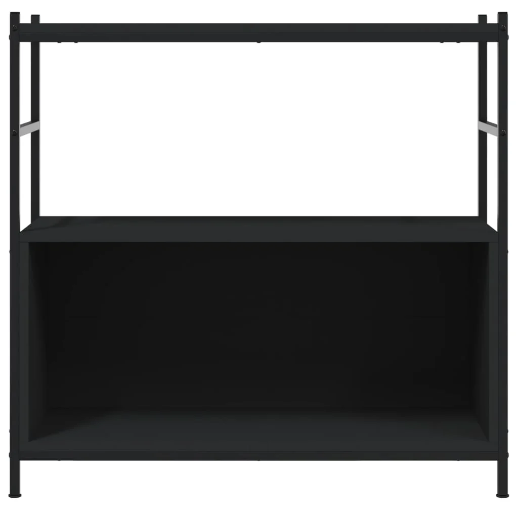 bogreol 80x30x78,5 cm konstrueret træ og jern sort - Image 4