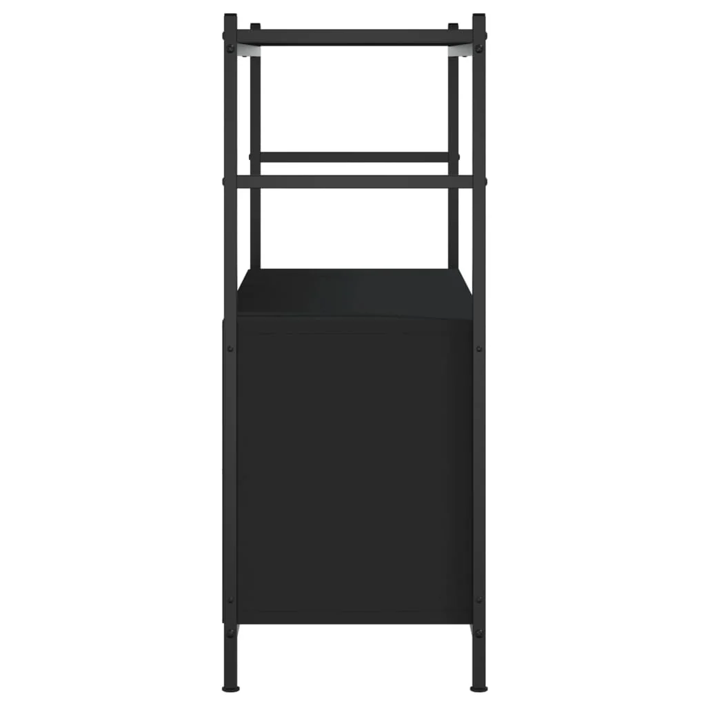 bogreol 80x30x78,5 cm konstrueret træ og jern sort - Image 5