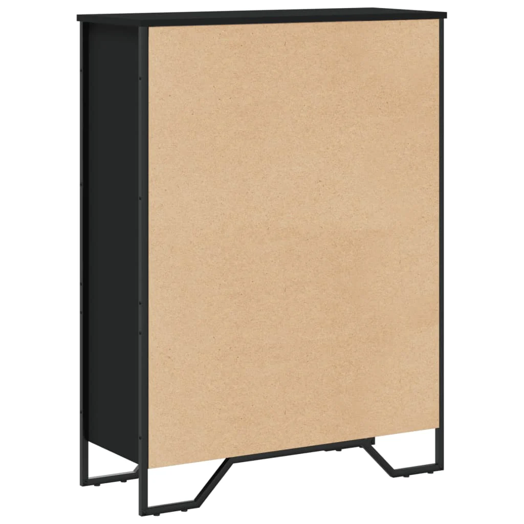 bogreol 80x31x106 cm konstrueret træ sort - Image 6