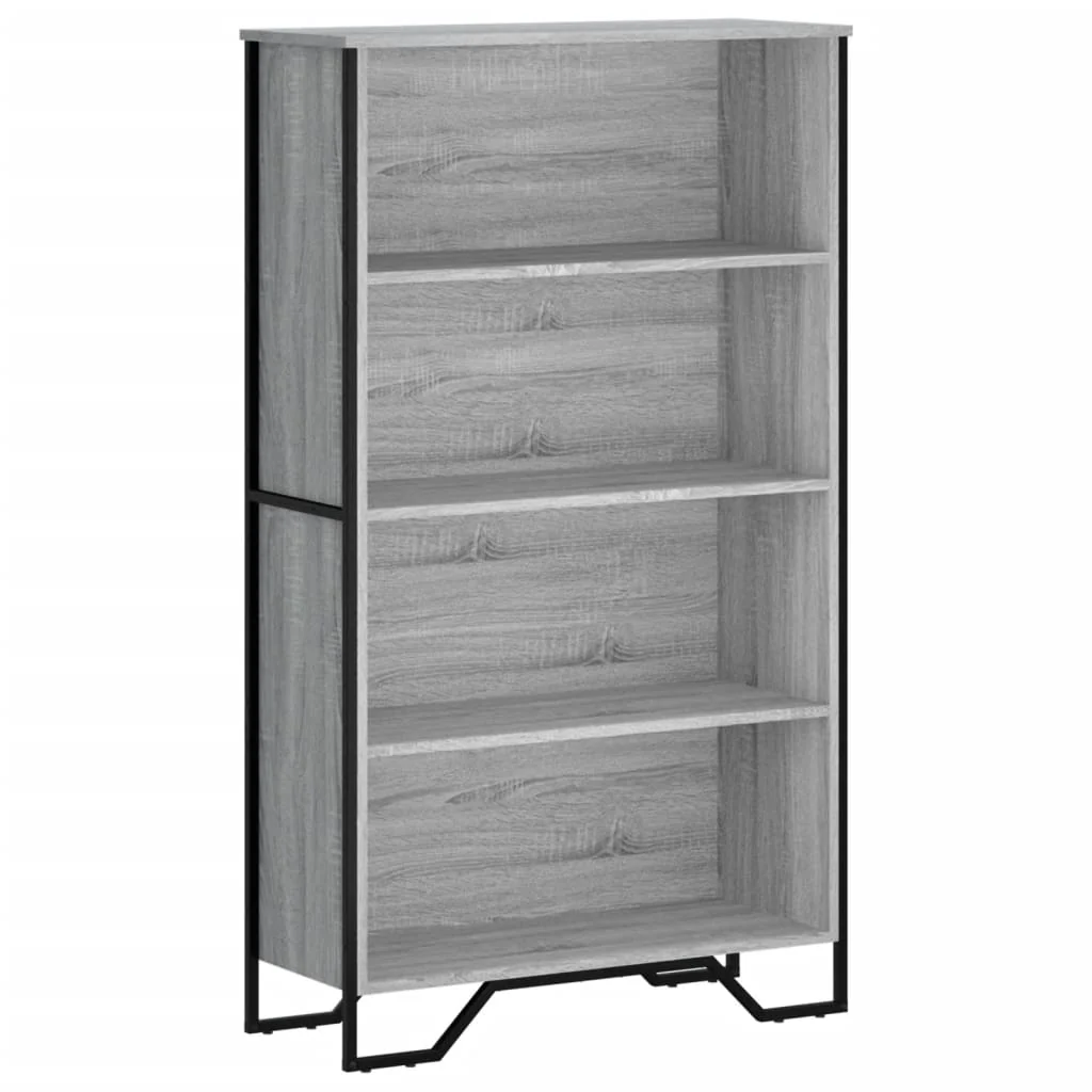 bogreol 80x31x137,5 cm konstrueret træ grå sonoma-eg - Image 2