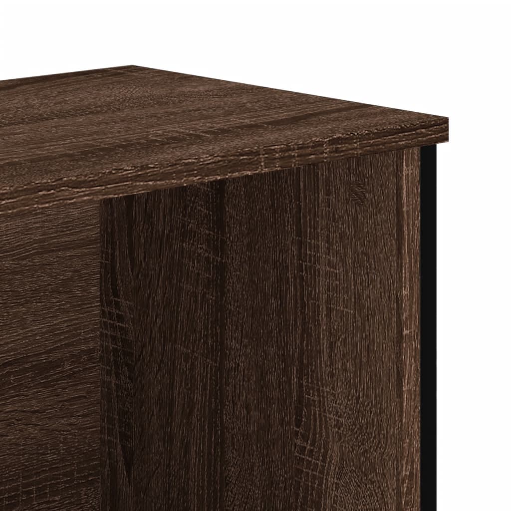 bogreol 80x31x74,5 cm konstrueret træ brun egetræsfarve - Image 7