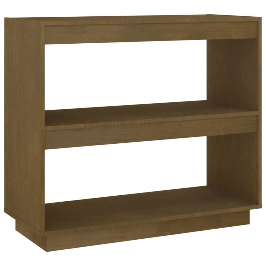 bogreol 80x35x71 cm massivt fyrretræ honningbrun - Image 2