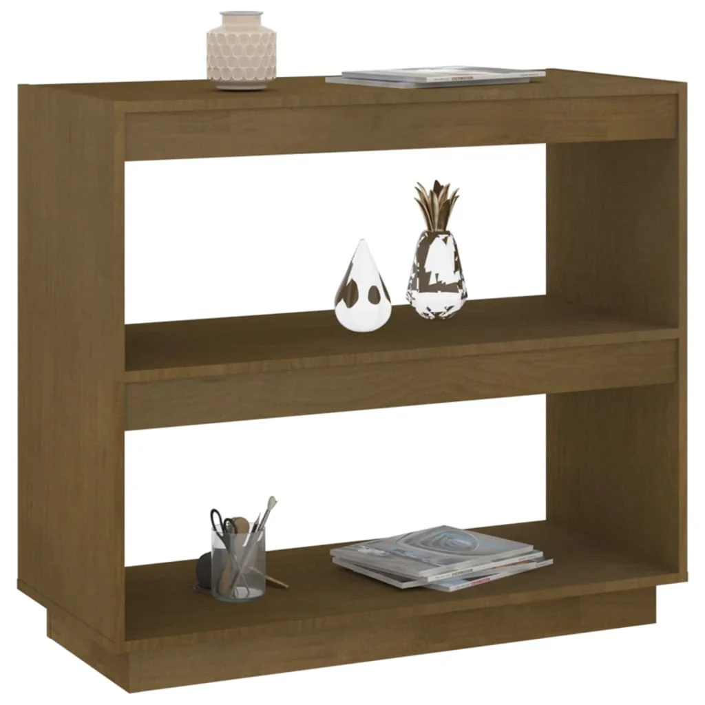 bogreol 80x35x71 cm massivt fyrretræ honningbrun - Image 4