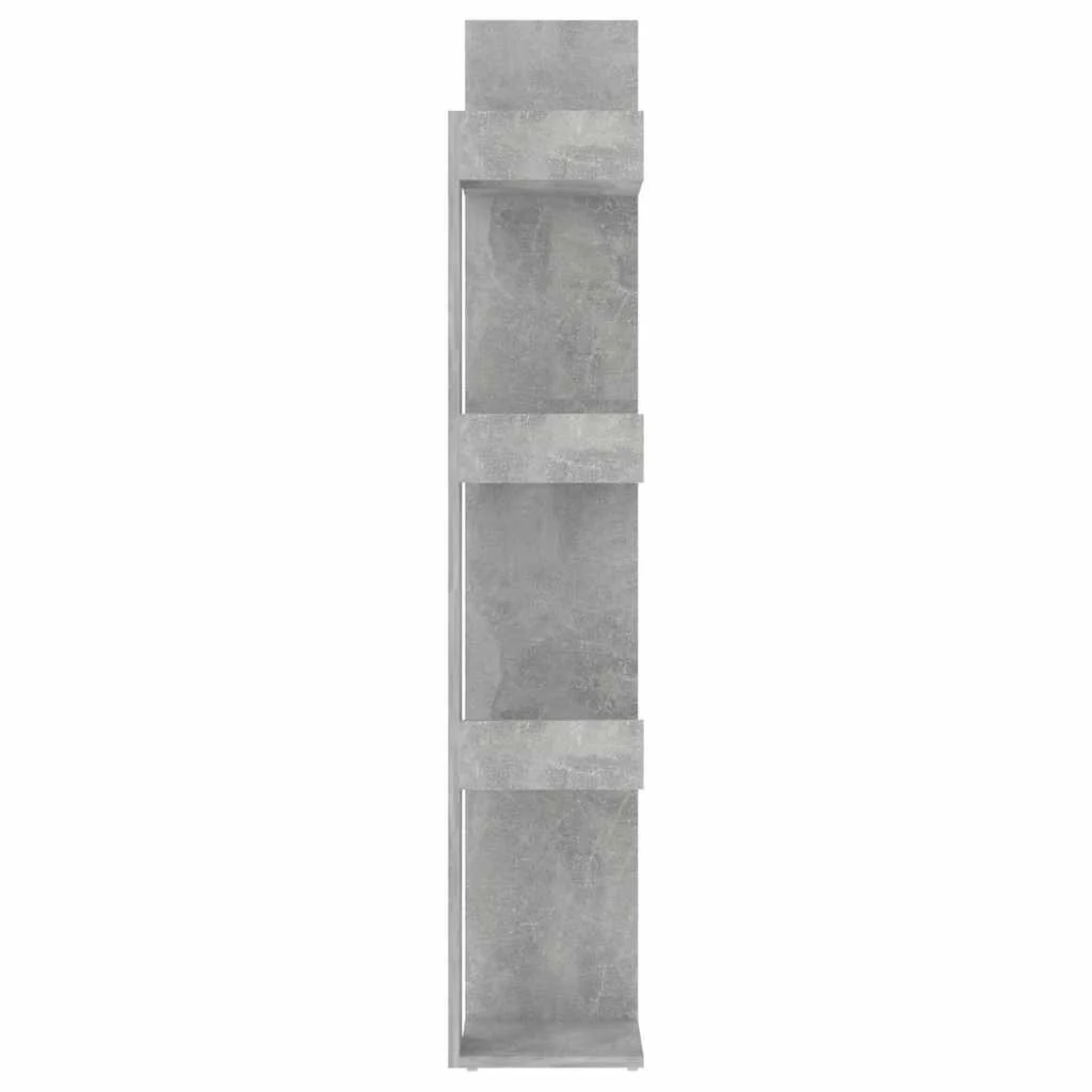 bogreol 86x25,5x140 cm konstrueret træ betongrå - Image 6