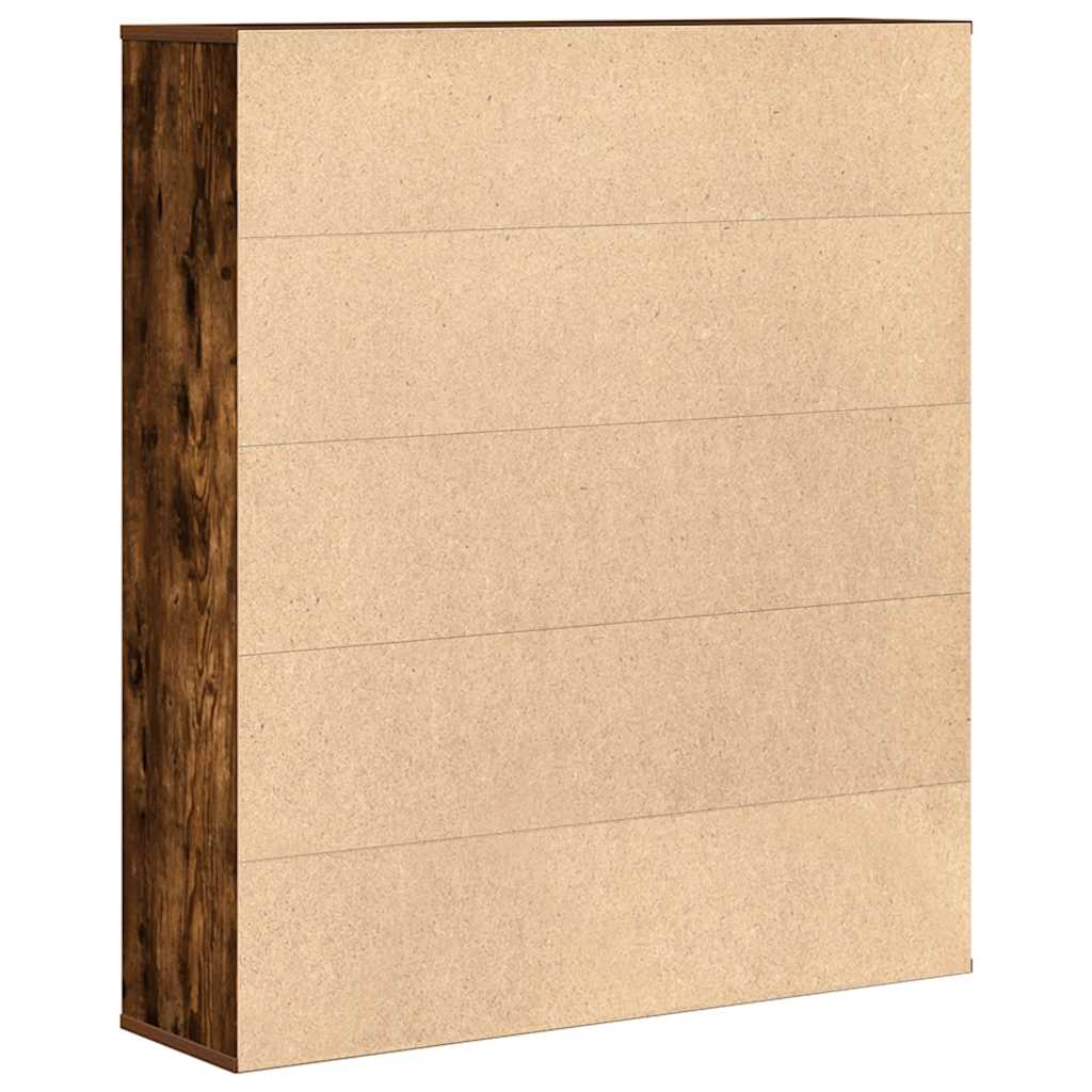 bogreol 89x24x101,5 cm konstrueret træ røget egetræsfarve - Image 6
