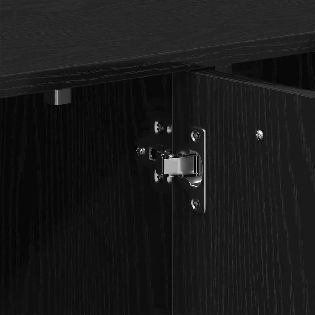 bogreol 90x28x90 cm konstrueret træ sort egetræsfarve - Image 9