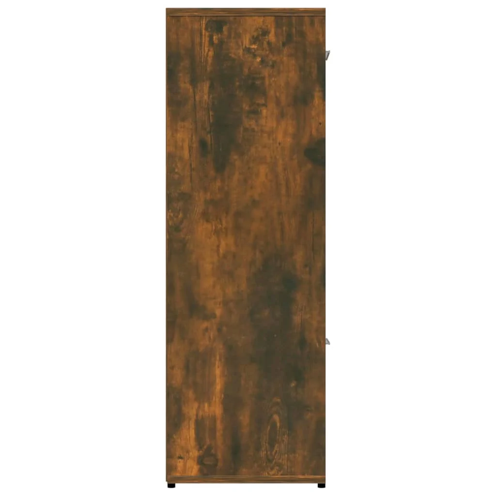 bogreol 90x30x90 cm konstrueret træ røget egetræ - Image 7