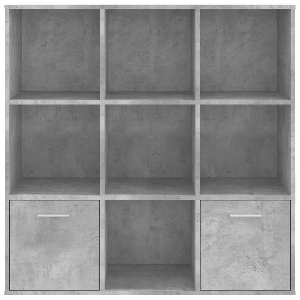 bogreol 98x30x98 cm konstrueret træ betongrå - Image 6