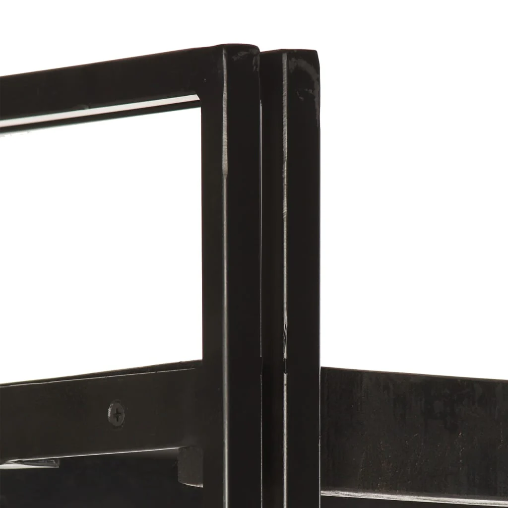bogreol m. 3 hylder 60x30x80 cm massivt mangotræ sort - Image 3