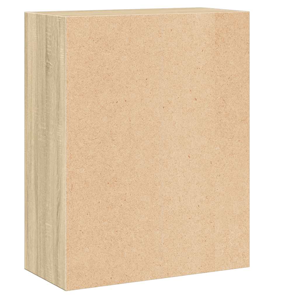 bogreol med 2 hylder 60x30x76,5 cm konstrueret træ sonoma-eg - Image 7